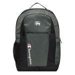 a grey and black backpack