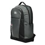 a grey and black backpack