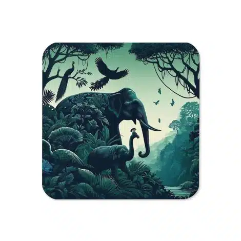 an elephant and baby elephants in the jungle