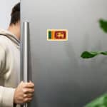 Durable Sri Lankan flag magnet on fridge for Sri Lankan merchandise enthusiasts