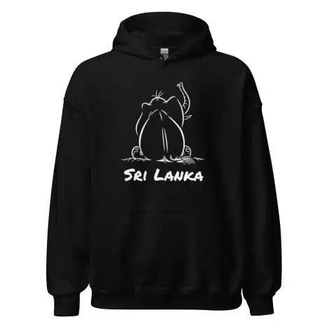 Stylish Seated Elephant Hoodie with Sri Lankan design