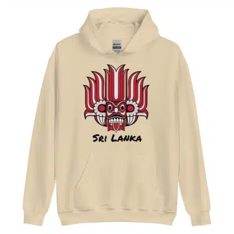 Colourful Sri Lankan Yaka Hoodie with bold mask design