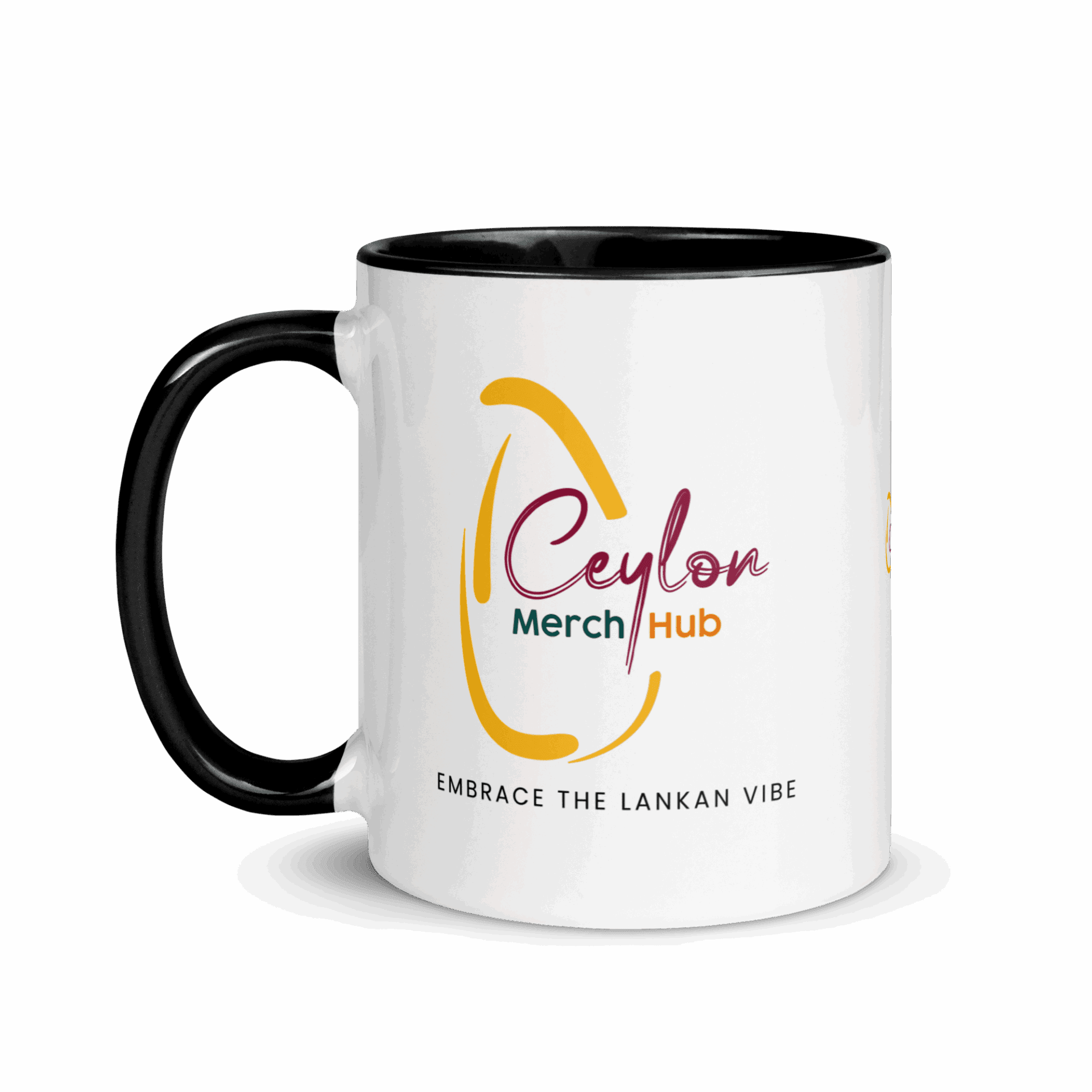 Custom Sri Lankan Merch 10 white ceramic mug with color inside black 11 oz left 682c7575e0a27 Custom Sri Lankan Merch,custom sri lanka,custom merch designs,sri lankan gift ideas