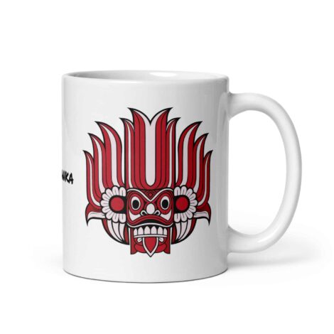 Vibrant Yaka Mug with colourful traditional Sri Lankan mask design